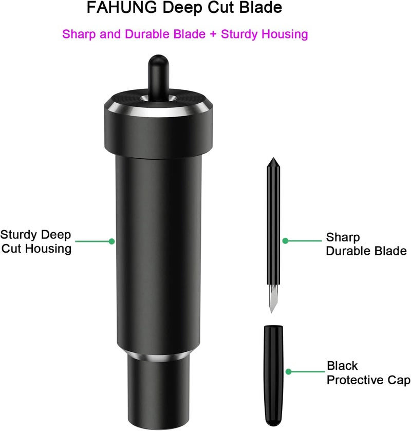 FAHUNG Deep Point Blade and Housing for Maker 3/Maker/Explore 3/Air 2/Air/One/Venture, Deep Cut Blade Cuts Thick Materials-Magnet, Chipboard/Thick Cardstock/Stiffened Felt/Foam/Cardboard - Image 3